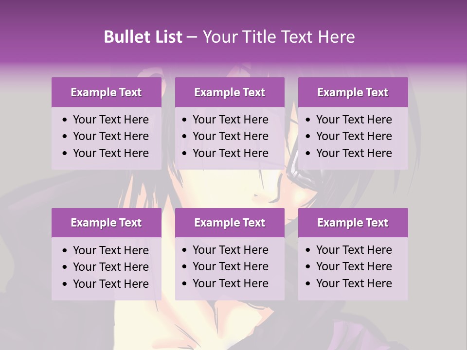 A Anime Character With Purple Hair And Glasses PowerPoint Template