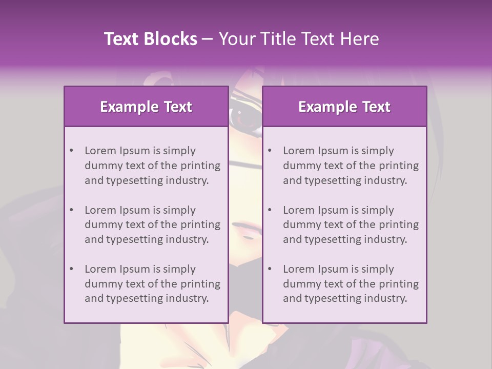 A Anime Character With Purple Hair And Glasses PowerPoint Template