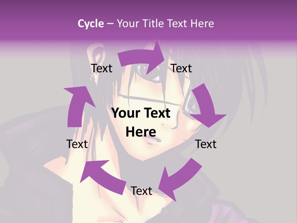A Anime Character With Purple Hair And Glasses PowerPoint Template