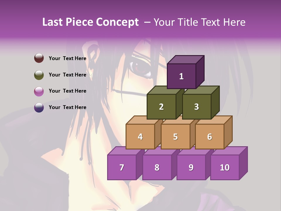 A Anime Character With Purple Hair And Glasses PowerPoint Template