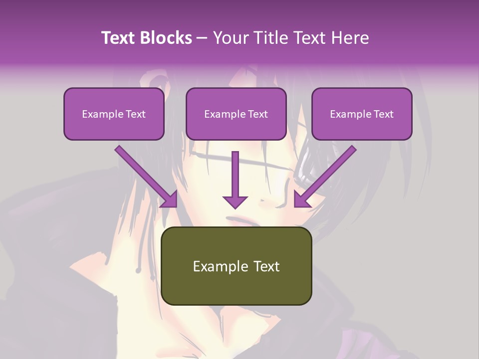 A Anime Character With Purple Hair And Glasses PowerPoint Template