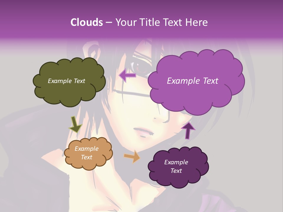 A Anime Character With Purple Hair And Glasses PowerPoint Template