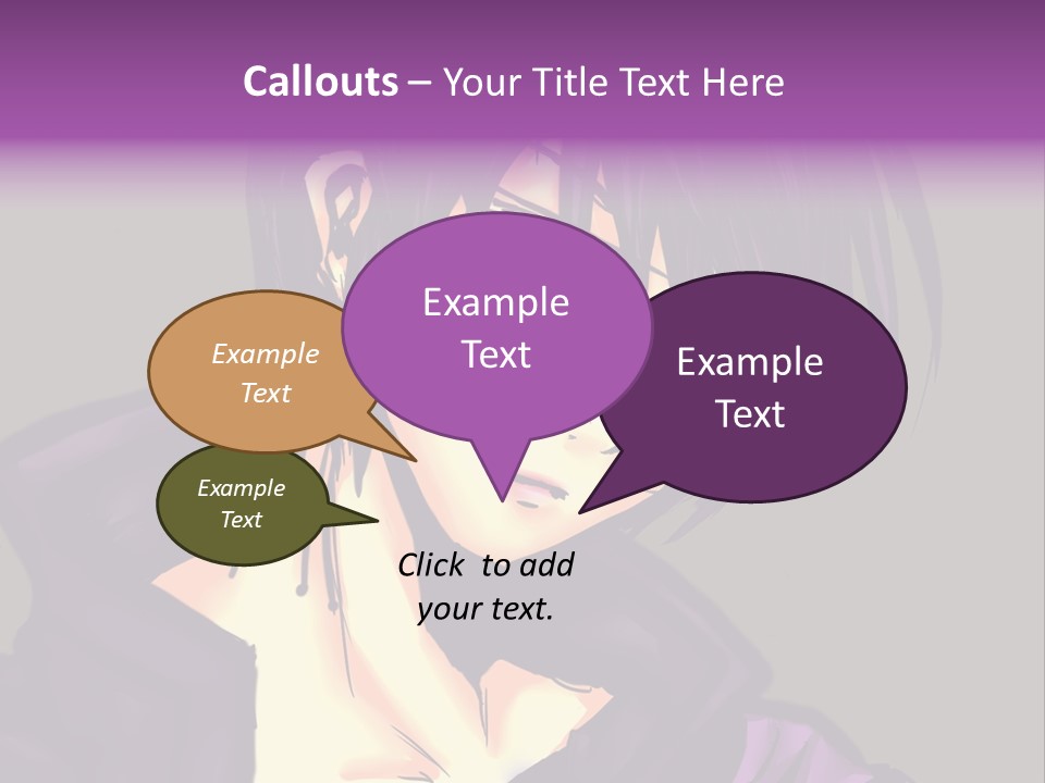 A Anime Character With Purple Hair And Glasses PowerPoint Template