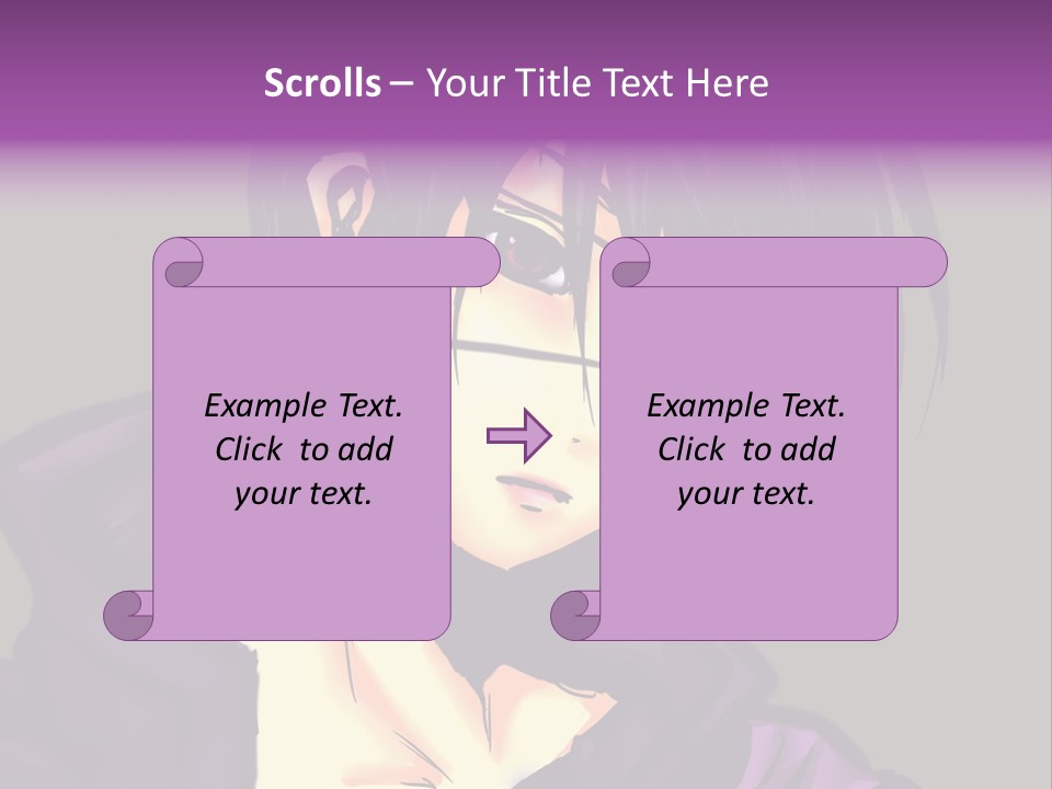 A Anime Character With Purple Hair And Glasses PowerPoint Template
