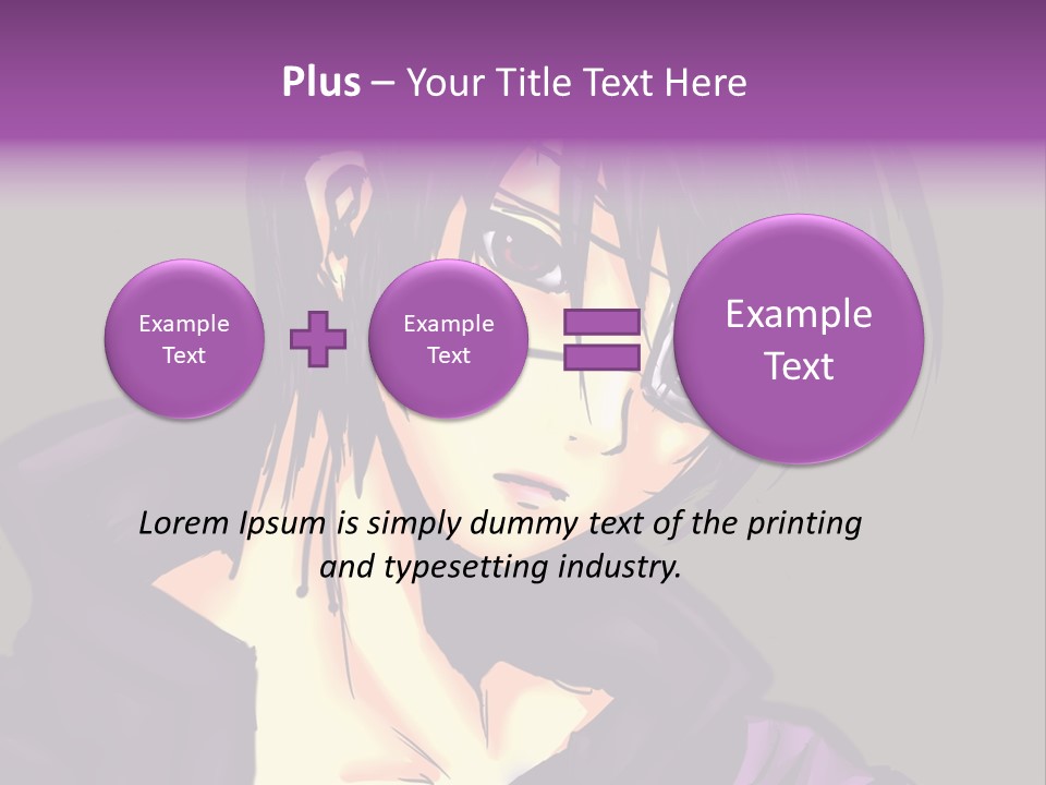 A Anime Character With Purple Hair And Glasses PowerPoint Template