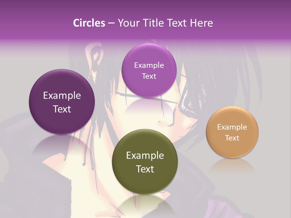 A Anime Character With Purple Hair And Glasses PowerPoint Template