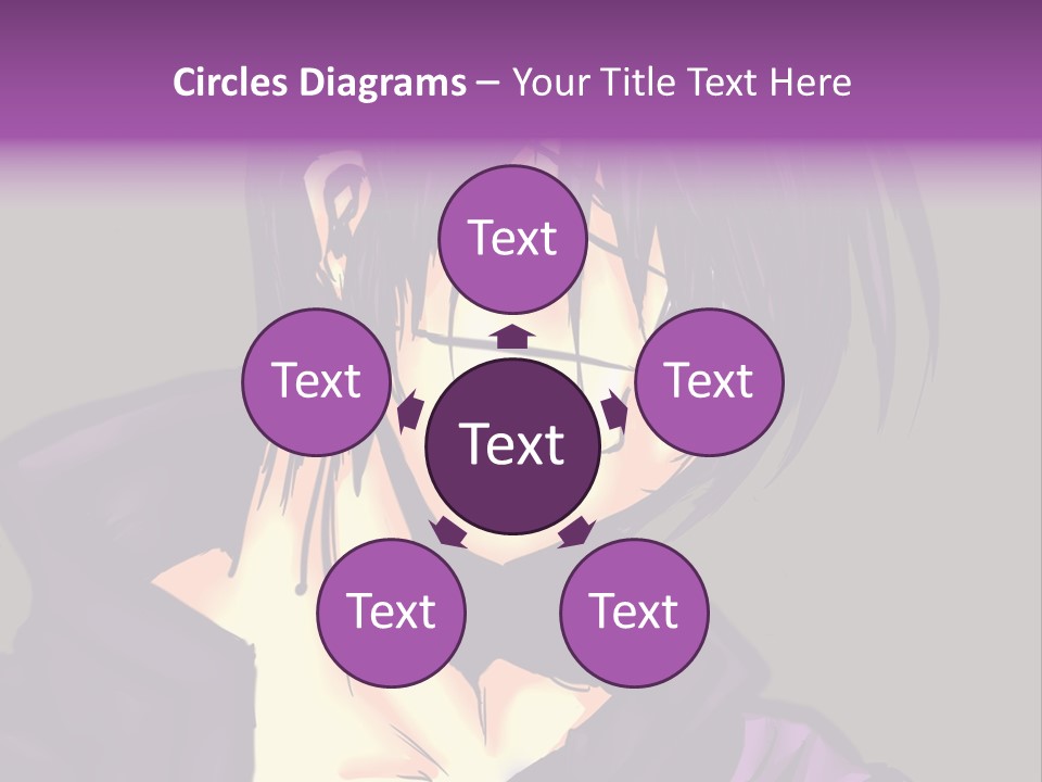 A Anime Character With Purple Hair And Glasses PowerPoint Template