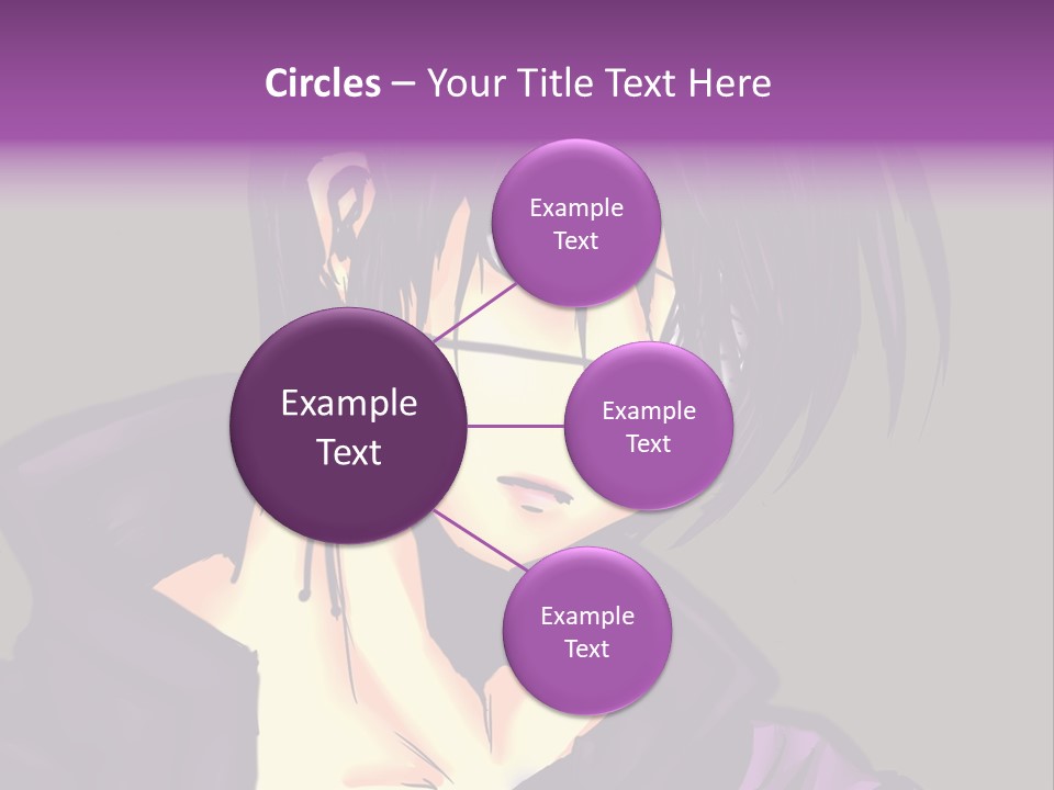 A Anime Character With Purple Hair And Glasses PowerPoint Template