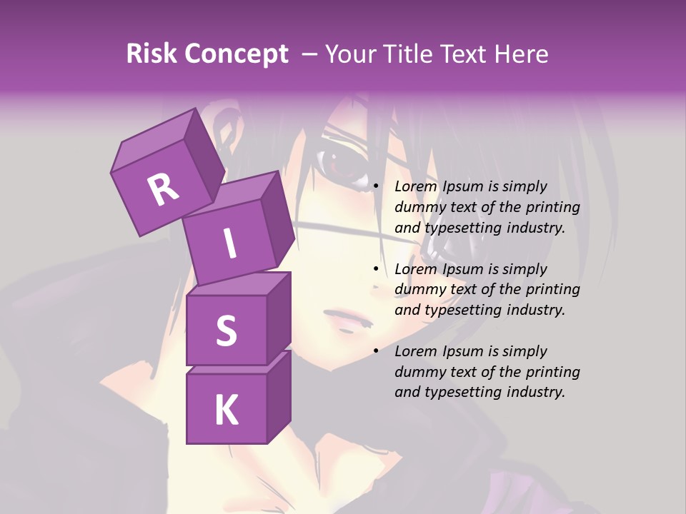 A Anime Character With Purple Hair And Glasses PowerPoint Template
