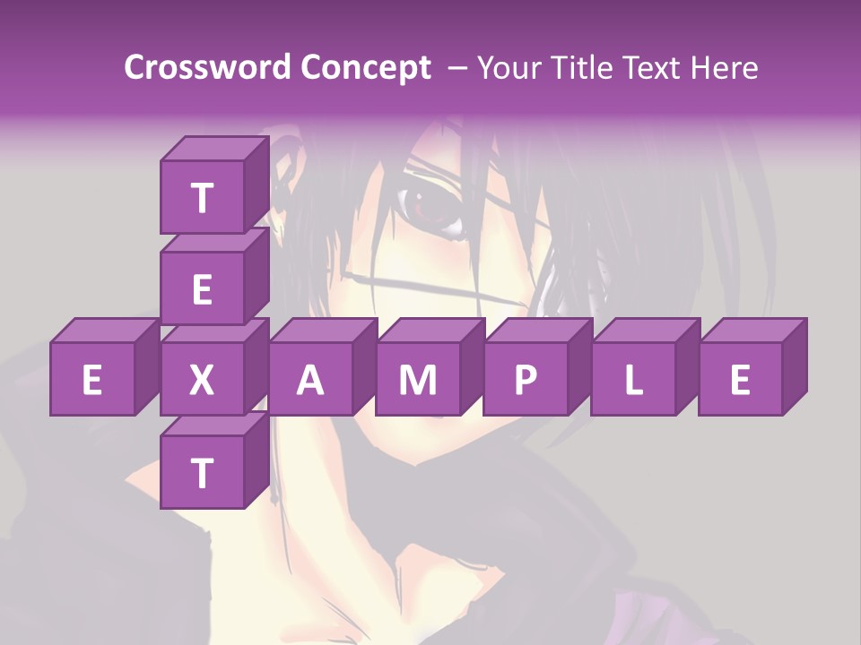 A Anime Character With Purple Hair And Glasses PowerPoint Template