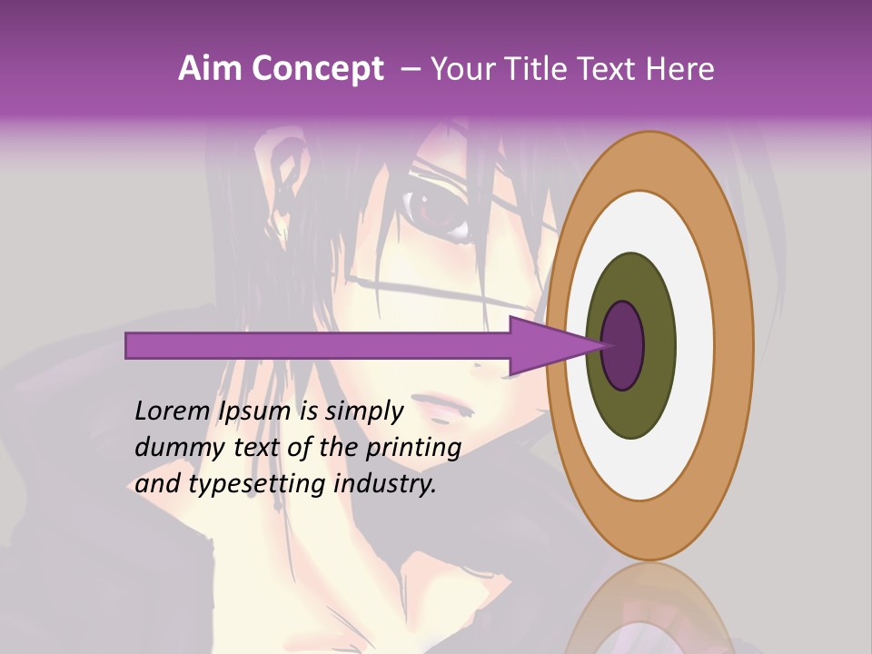A Anime Character With Purple Hair And Glasses PowerPoint Template