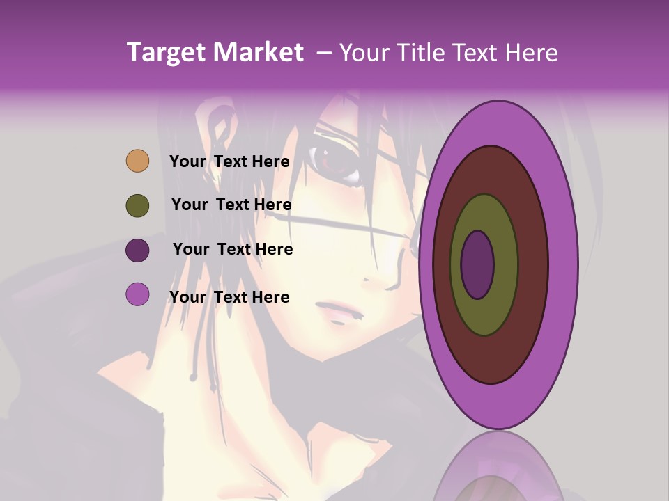 A Anime Character With Purple Hair And Glasses PowerPoint Template
