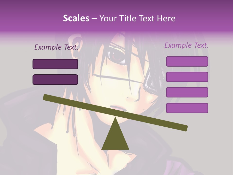 A Anime Character With Purple Hair And Glasses PowerPoint Template