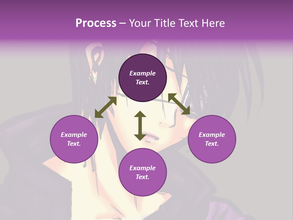 A Anime Character With Purple Hair And Glasses PowerPoint Template