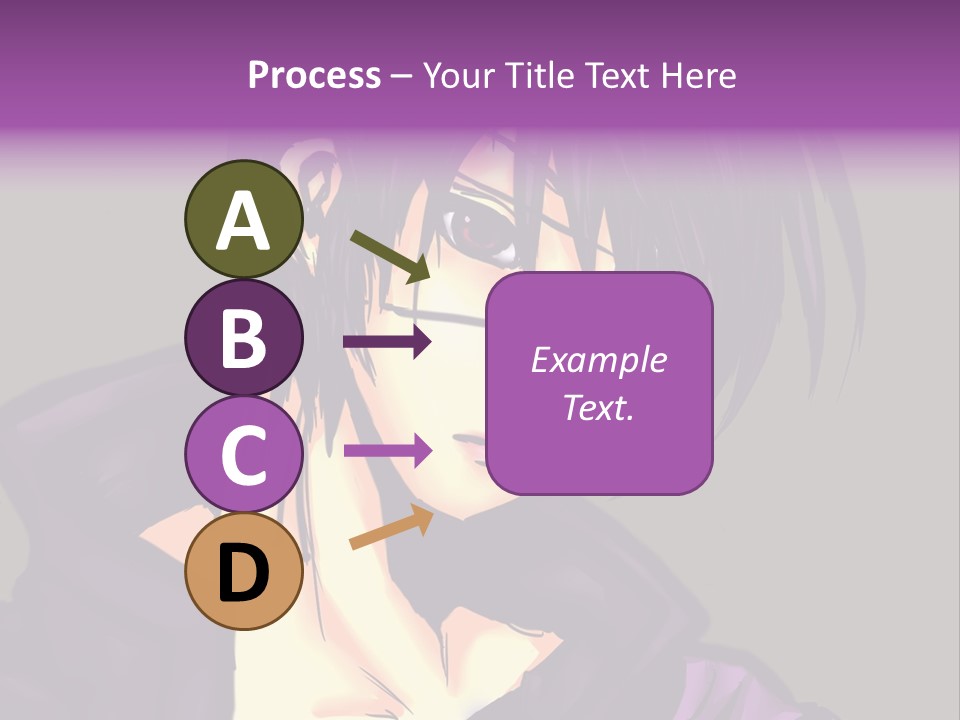 A Anime Character With Purple Hair And Glasses PowerPoint Template
