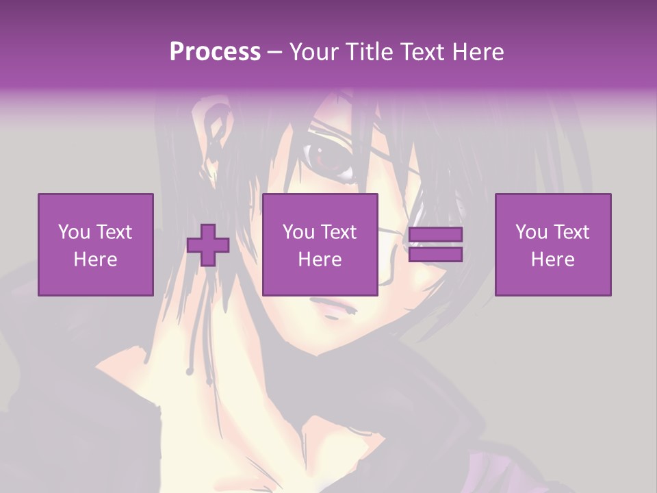 A Anime Character With Purple Hair And Glasses PowerPoint Template