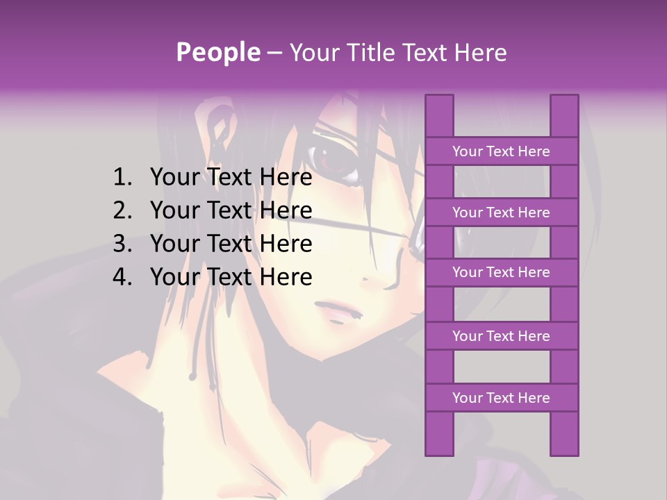A Anime Character With Purple Hair And Glasses PowerPoint Template