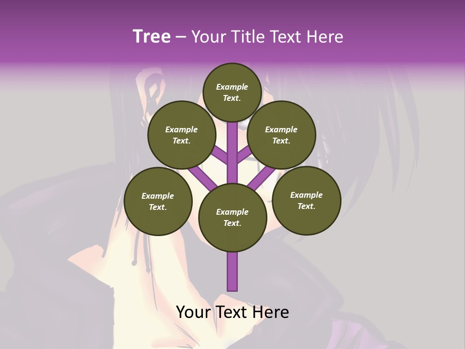 A Anime Character With Purple Hair And Glasses PowerPoint Template