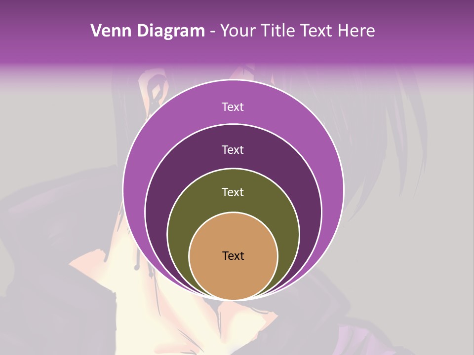 A Anime Character With Purple Hair And Glasses PowerPoint Template