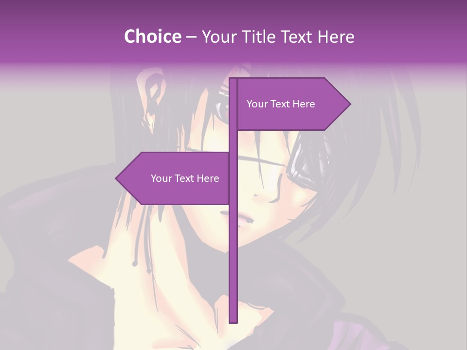 A Anime Character With Purple Hair And Glasses PowerPoint Template