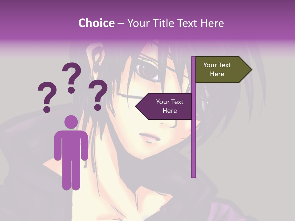 A Anime Character With Purple Hair And Glasses PowerPoint Template
