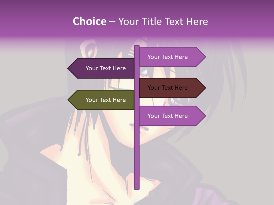 A Anime Character With Purple Hair And Glasses PowerPoint Template