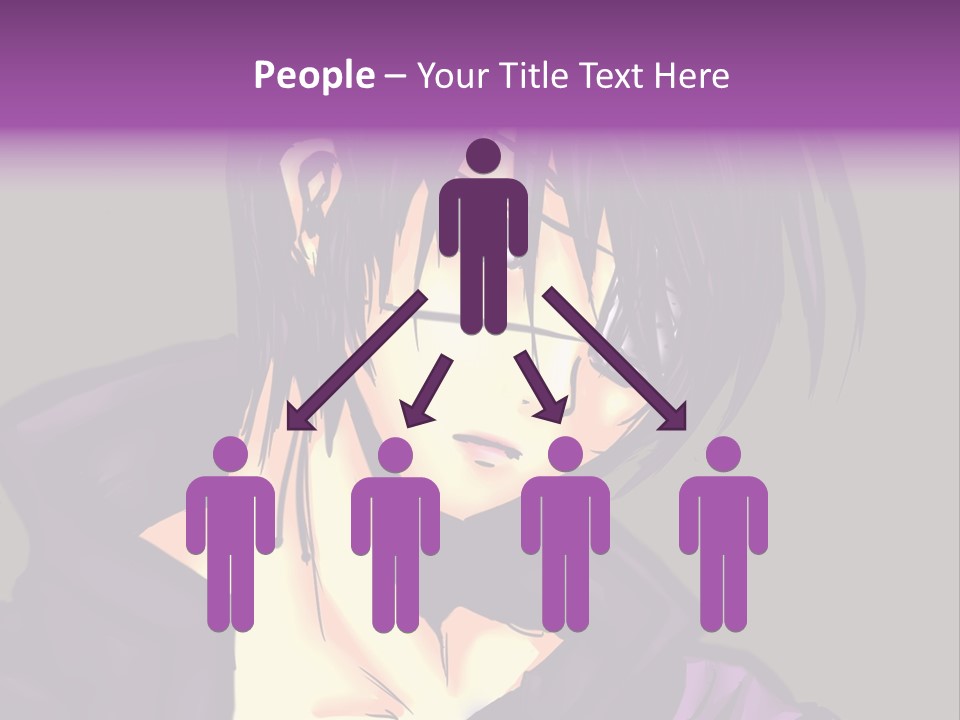 A Anime Character With Purple Hair And Glasses PowerPoint Template