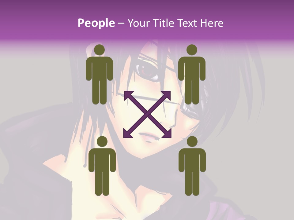 A Anime Character With Purple Hair And Glasses PowerPoint Template