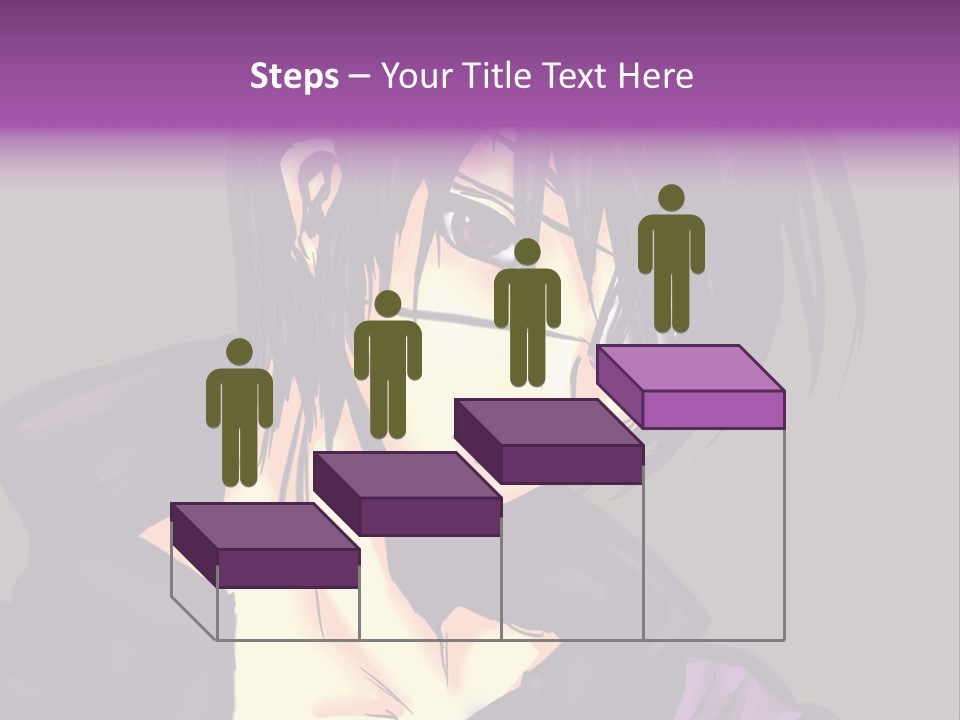 A Anime Character With Purple Hair And Glasses PowerPoint Template
