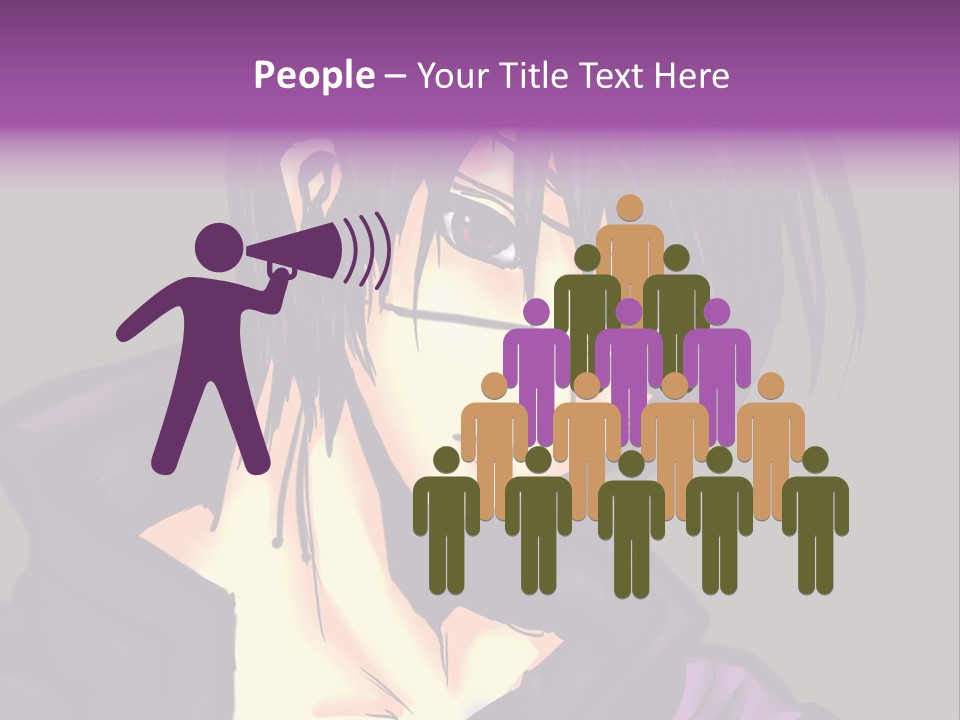 A Anime Character With Purple Hair And Glasses PowerPoint Template