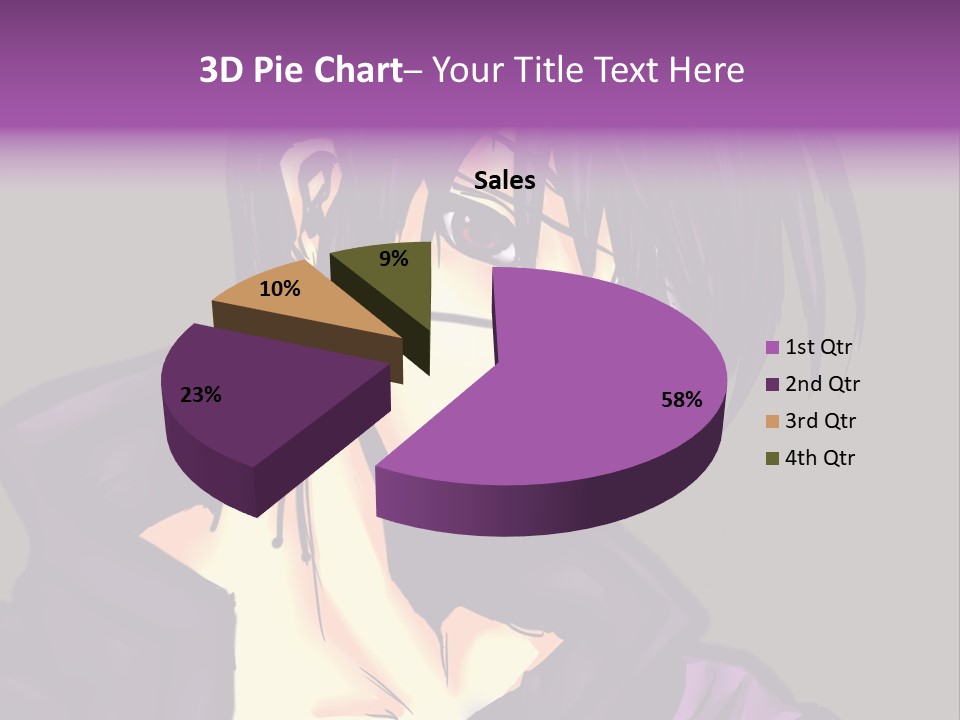 A Anime Character With Purple Hair And Glasses PowerPoint Template