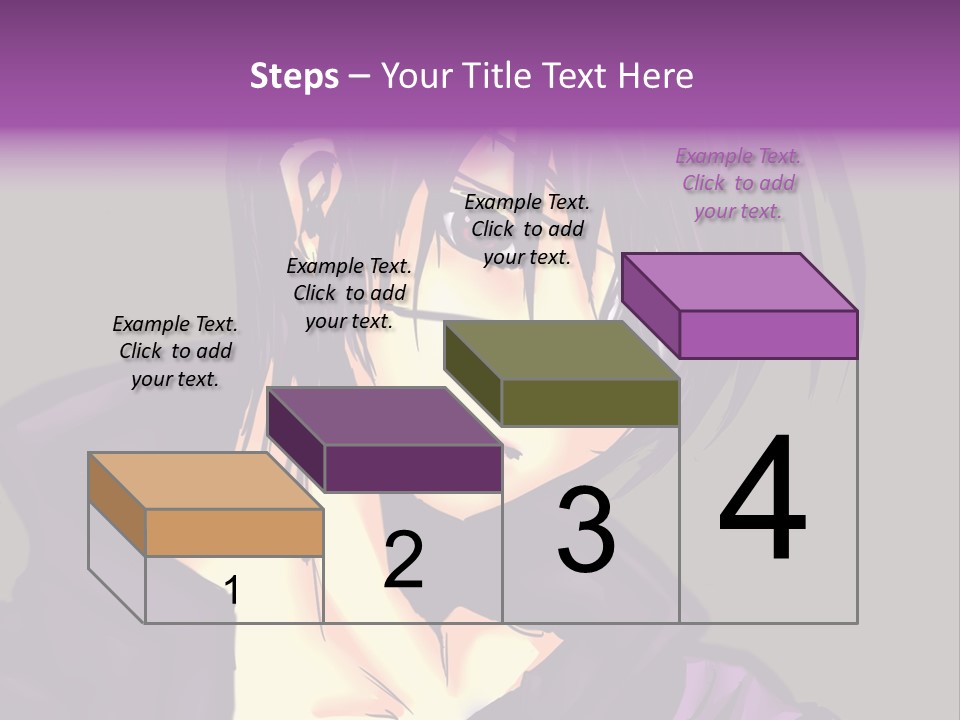 A Anime Character With Purple Hair And Glasses PowerPoint Template