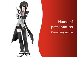 A Woman Dressed In Black And White Holding A Gun PowerPoint Template