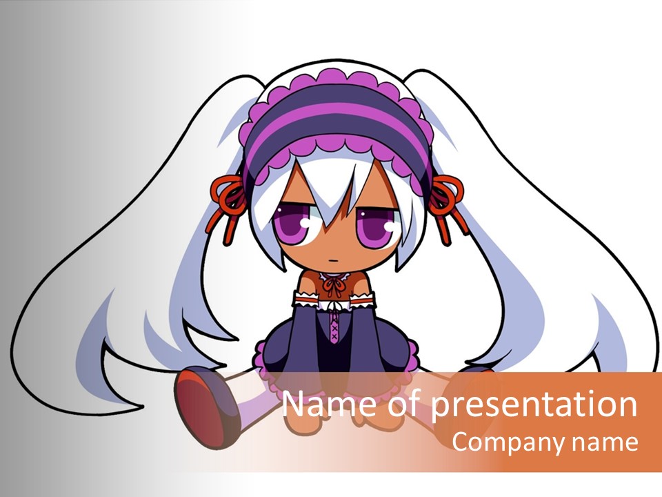 A Cartoon Girl With A Purple Hat And Sunglasses PowerPoint Template