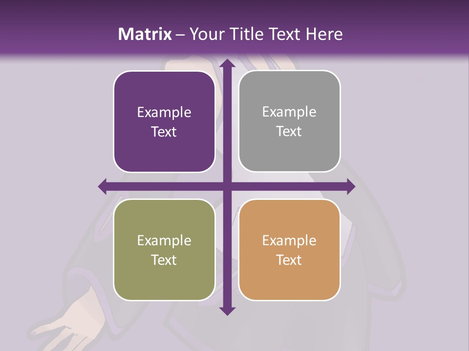 A Woman In A Short Skirt And Boots Is Standing In Front Of A Purple Background PowerPoint Template