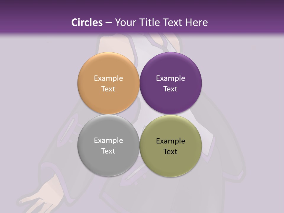 A Woman In A Short Skirt And Boots Is Standing In Front Of A Purple Background PowerPoint Template