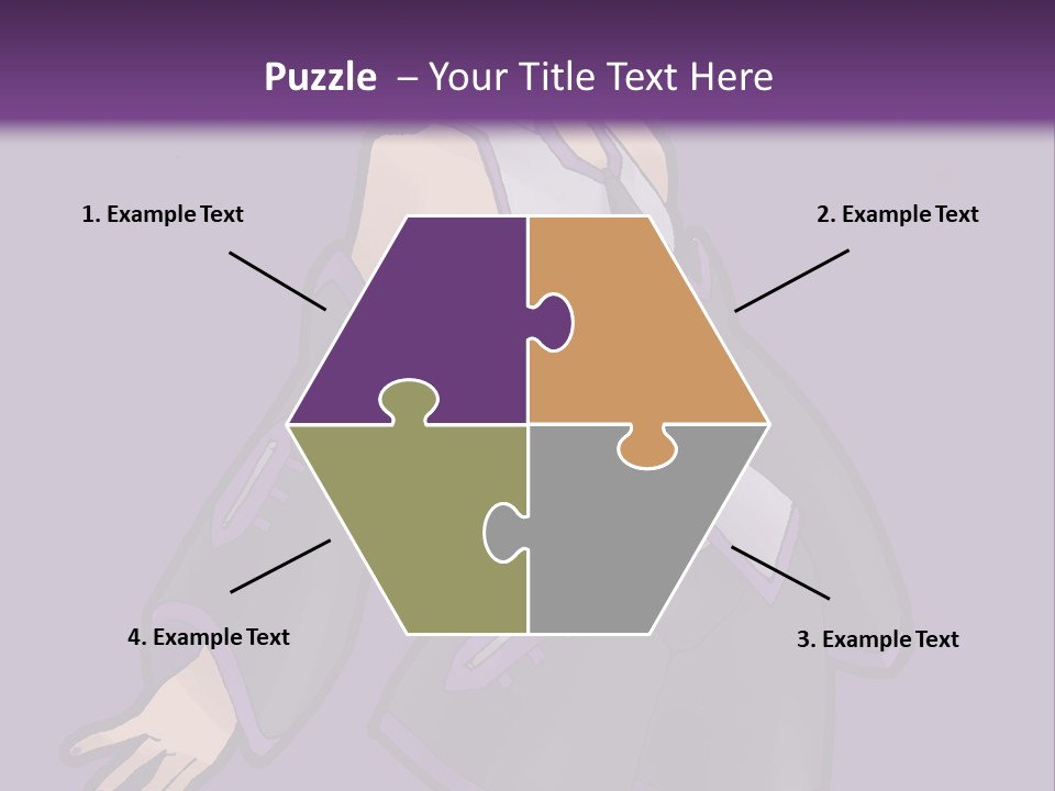 A Woman In A Short Skirt And Boots Is Standing In Front Of A Purple Background PowerPoint Template