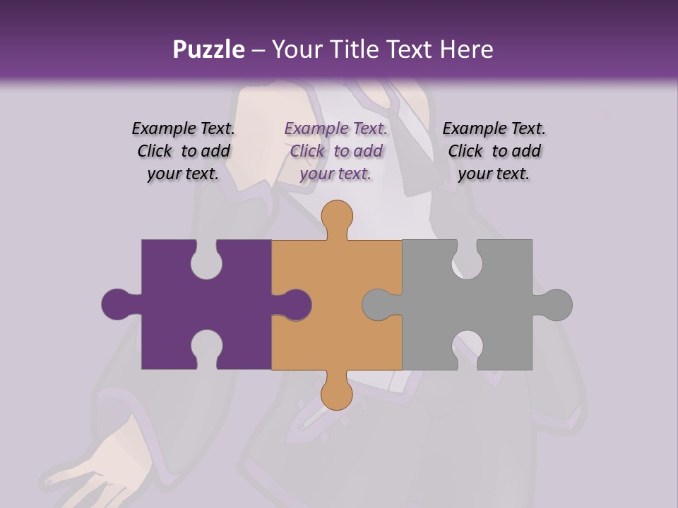 A Woman In A Short Skirt And Boots Is Standing In Front Of A Purple Background PowerPoint Template