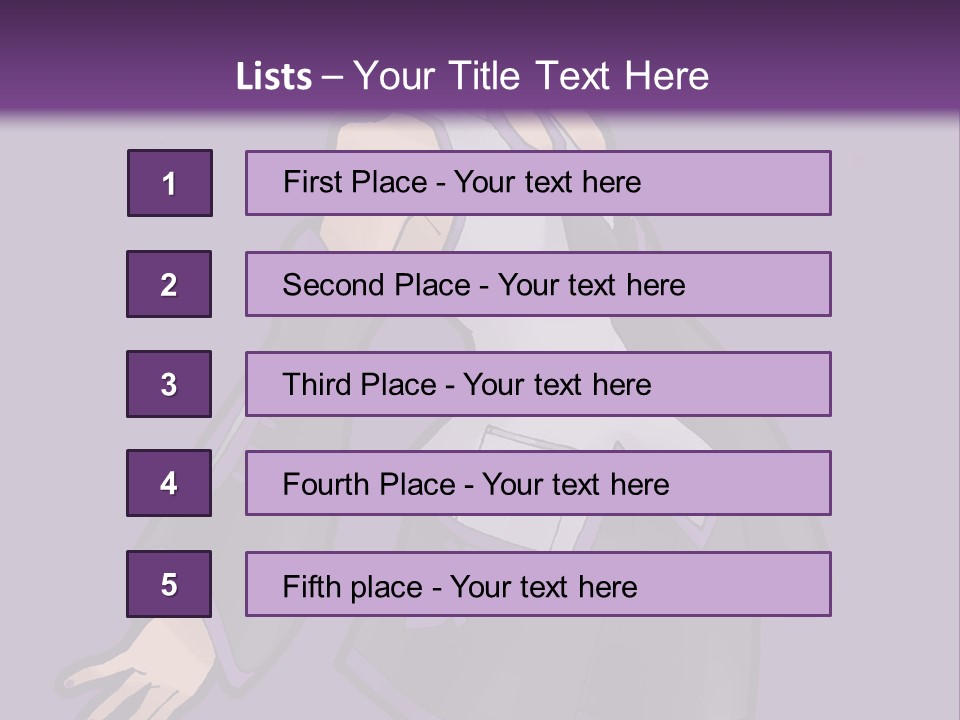 A Woman In A Short Skirt And Boots Is Standing In Front Of A Purple Background PowerPoint Template