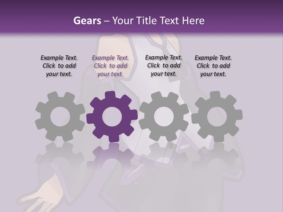 A Woman In A Short Skirt And Boots Is Standing In Front Of A Purple Background PowerPoint Template