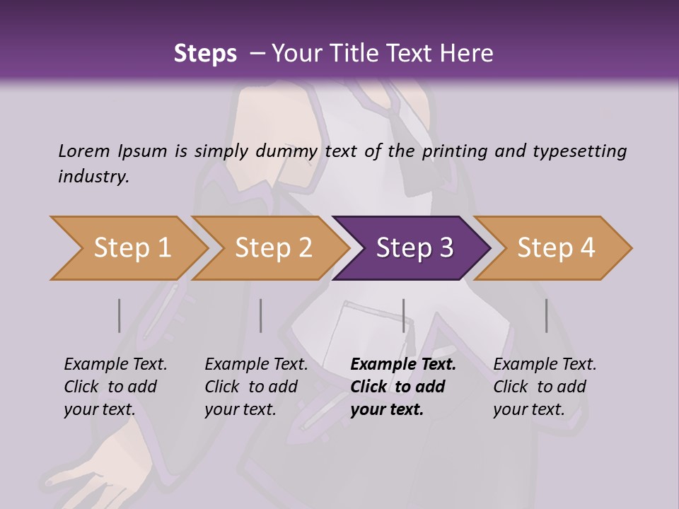 A Woman In A Short Skirt And Boots Is Standing In Front Of A Purple Background PowerPoint Template