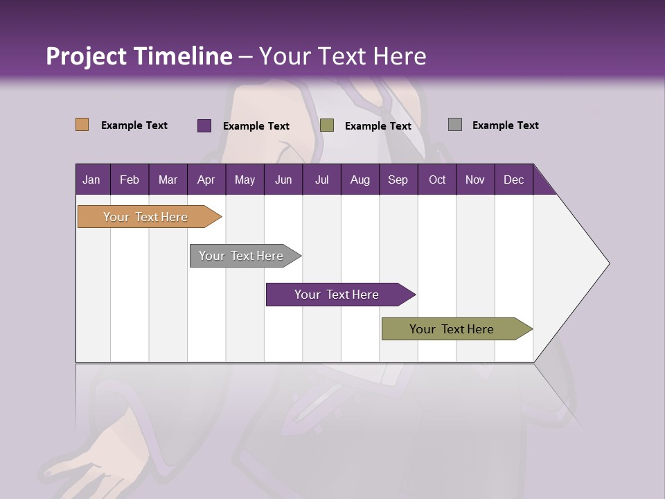A Woman In A Short Skirt And Boots Is Standing In Front Of A Purple Background PowerPoint Template
