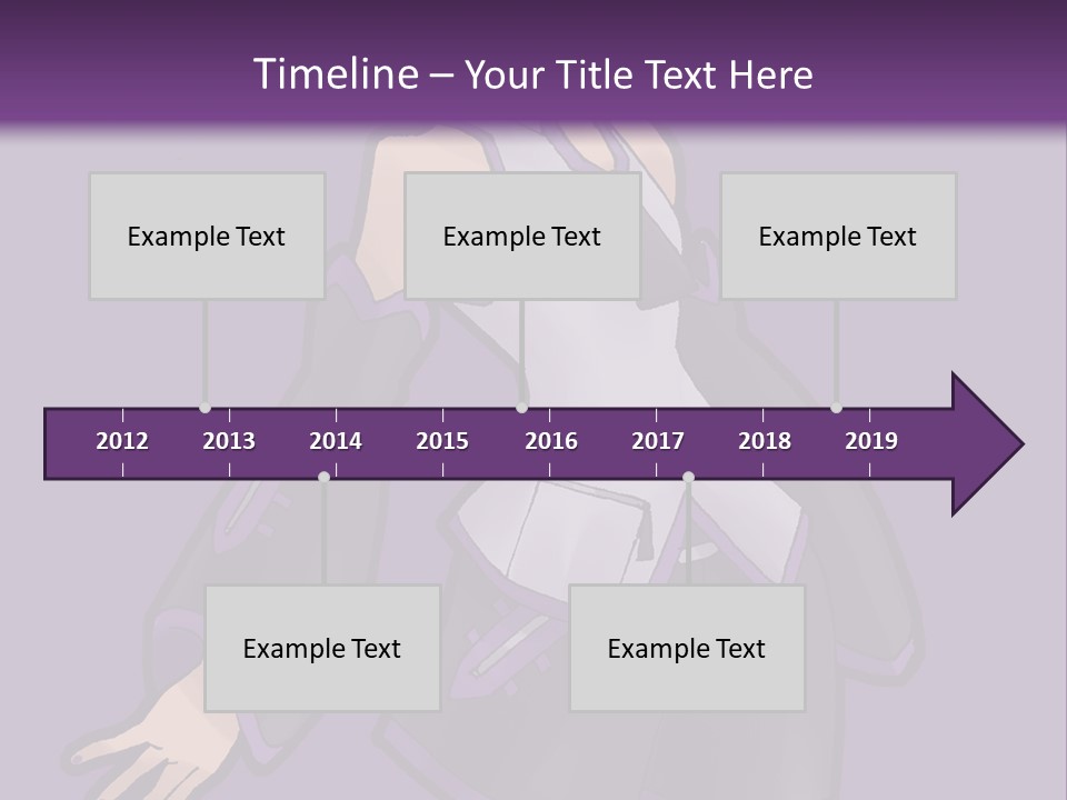A Woman In A Short Skirt And Boots Is Standing In Front Of A Purple Background PowerPoint Template