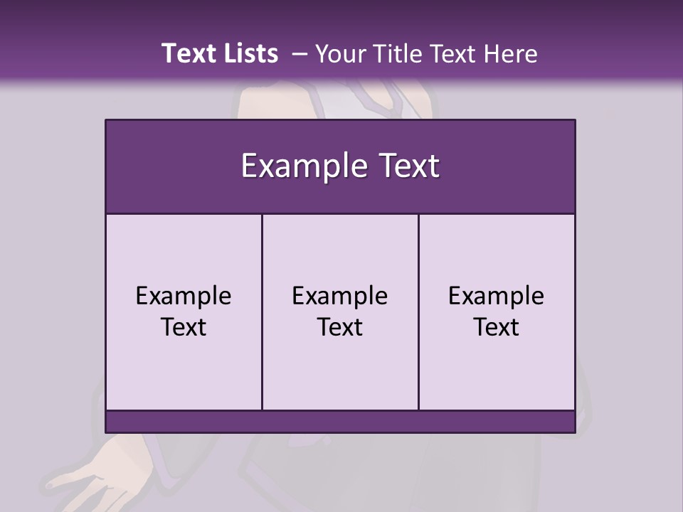 A Woman In A Short Skirt And Boots Is Standing In Front Of A Purple Background PowerPoint Template