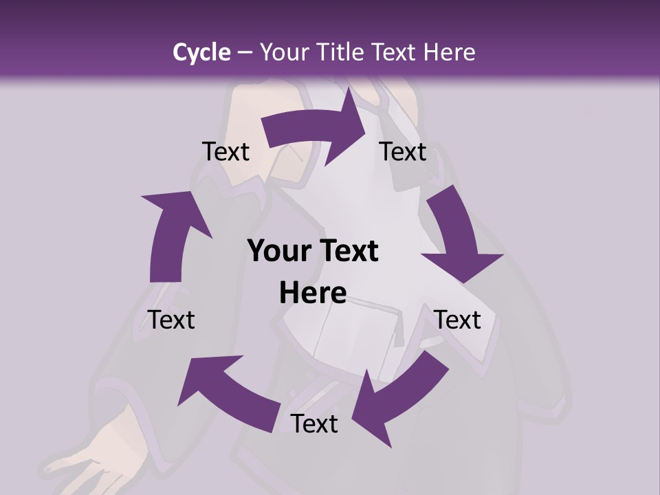 A Woman In A Short Skirt And Boots Is Standing In Front Of A Purple Background PowerPoint Template