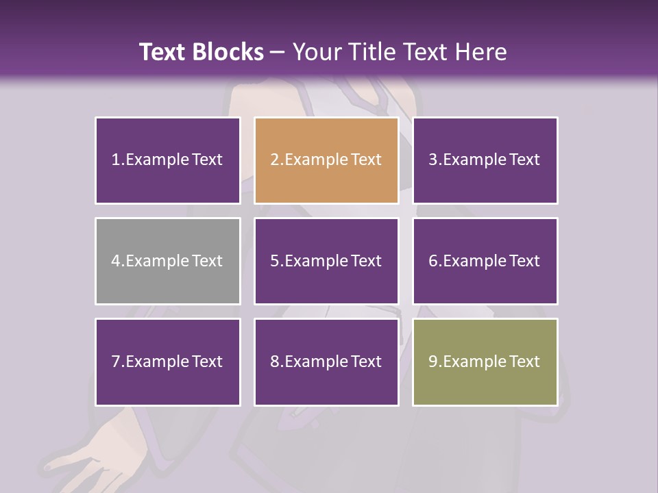 A Woman In A Short Skirt And Boots Is Standing In Front Of A Purple Background PowerPoint Template