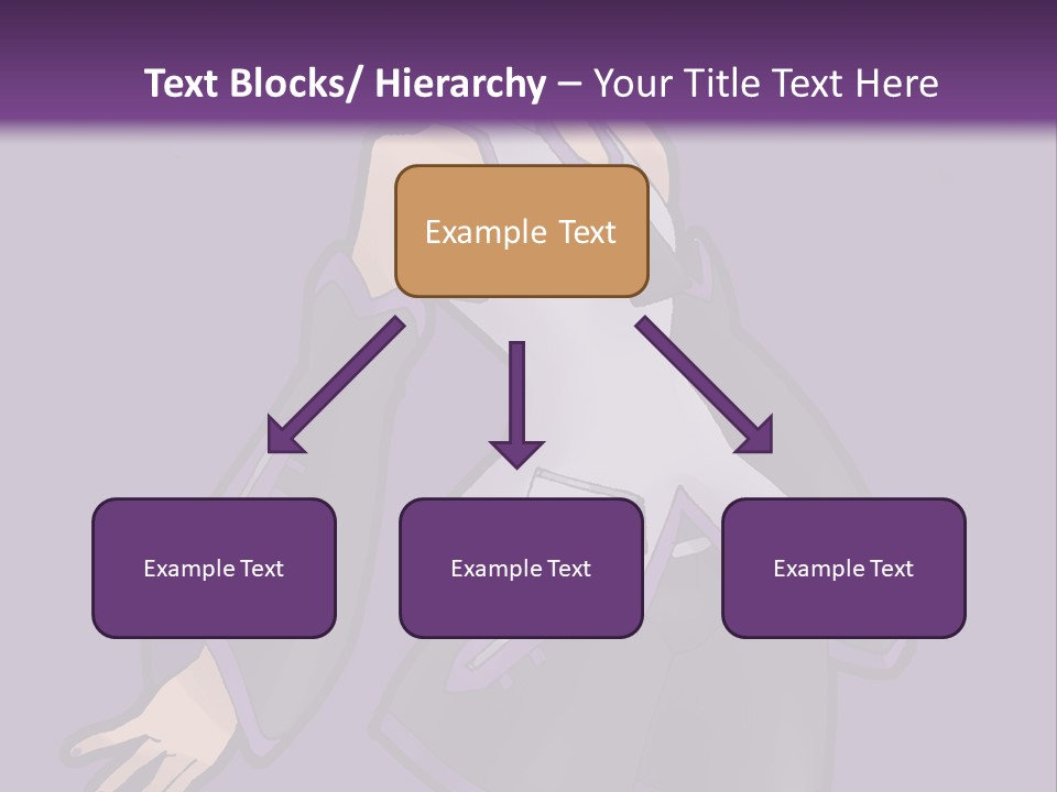 A Woman In A Short Skirt And Boots Is Standing In Front Of A Purple Background PowerPoint Template