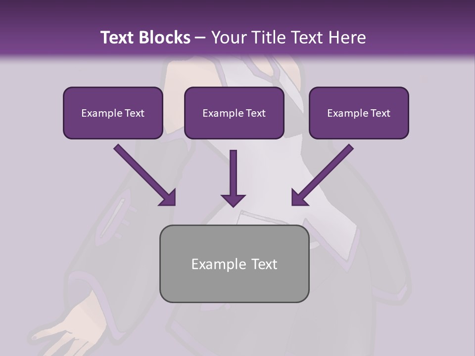 A Woman In A Short Skirt And Boots Is Standing In Front Of A Purple Background PowerPoint Template