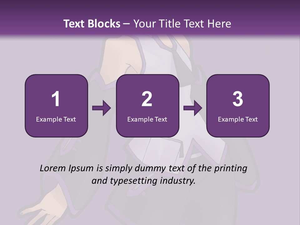 A Woman In A Short Skirt And Boots Is Standing In Front Of A Purple Background PowerPoint Template