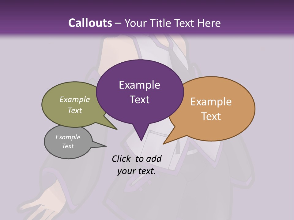A Woman In A Short Skirt And Boots Is Standing In Front Of A Purple Background PowerPoint Template